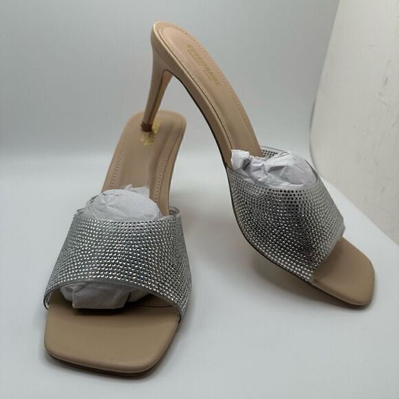 CUSHIONAIRE Women's One Band Dress Sandal +Memory Foam 10 CRYSTAL - Picture 6 of 8